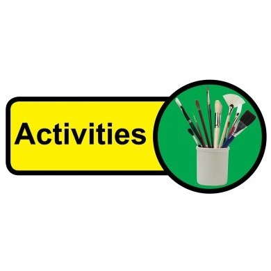 Activities Room sign - 480mm x 210mm
